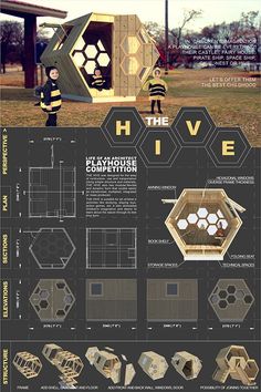 Playhouses For Charity: How One Architect's Design Competition Raises Money For Neglected Children,“Hive” Playhouse, Thanh Ho Phuong (2013). Image Courtesy of The Life of an Architect Concept Board Architecture, Boarding House, Architect Design