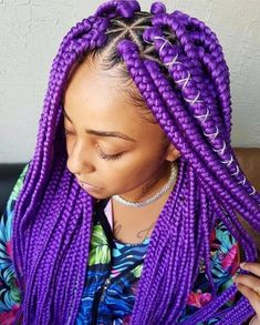 Purple triangle braids Hair Styles, Box Braids, Plaits, Hair Images, Cool Braid Hairstyles, Braid Styles, Braids