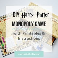 harry potter monopoly game with printables and instructions