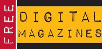 the words digital magazines are written in black and yellow letters on a red background with white lettering
