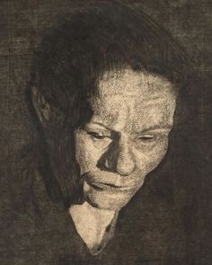 a black and white drawing of a woman's face