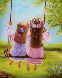 Sisters and Friends Forever Painting  - Sisters and Friends Forever Fine Art Print