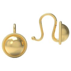 22K Yellow Gold Dome Earrings by Romae Jewelry Inspired by an Ancient Roman Design. Our "Julia" dome earrings are bold, elegant and timeless, and feature the characteristic Roman hook, at the back. They are based on a Roman example from the first century AD. Each piece of Romae jewelry is inspired by an ancient example, and is carefully designed and lovingly crafted in Rome by archaeologist and museum specialist Cris and artist Elena. Our pieces are made to order, and each is individually cast, Rome, Museums, Roman, 18k Gold Earrings, Gold Drop Earrings, 18 Karat Gold Earrings, Gold Earrings Dangle