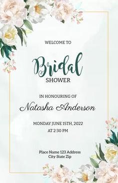 a floral bridal shower is shown in this image