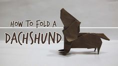 an origami horse with the words how to fold a dachshund