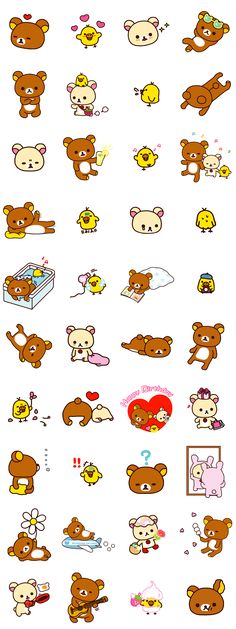 the stickers are all different shapes and sizes, including teddy bears with hearts on them