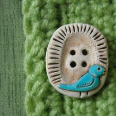 2 Songbird Pie Buttons  Bird Buttons  Handmade by siennaorlando, $8.50 Clay Crafts, Clay Beads, Clay Projects, Clay Creations