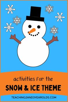 Toddler and Preschool Snow and Ice Theme Ideas - Activities, songs, books, printables, and more! #toddlers #preschool #winter #snow #snowman #ice #activities #theme #printables #circletime #art #finemotor #math #colors #literacy #music #teaching2and3yearolds Toddler Books, Winter Activities Preschool, Snow Activities, Toddler Lessons, Early Learning Activities, Preschool Themes, Preschool Songs