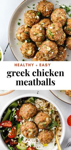 healthy and easy greek meatballs in a bowl