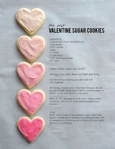 Smoothies, Sugar Cookies Recipe, Cookies Ingredients, Homemade Cupcake Recipes, Just Desserts, Valentine Sugar Cookie Recipe