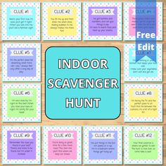 the indoor scavenger hunt game is shown