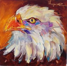"CONTEMPORARY BALD EAGLE PAINTING by OLGA WAGNER" - Original Fine Art for Sale - © Olga Wagner
