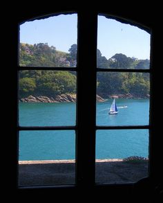 The Dart Estuary through a Castle window. For more info & video click on image Entrance, Windows, Castle Window, Views