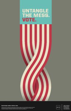 a poster with an image of a red and white striped ribbon that says, `'the