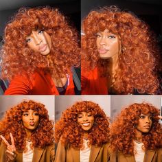 Janelle Curly Layered Copper Red Synthetic Wig With Bangs Welcome to the world of hair transformation with the Janelle Curly Layered Copper Red Synthetic Wig With Bangs. Get ready to rock a new look with this playful and quirky wig that will add a fun touch to any outfit. Are you ready to wig out?! Length :17 Inch Weight: curly wig 280g Cap size: 21.5inch-22.5inch circumference size Easy to wear: 2 adjustable straps inside, elastic cap and elasticated strap size fit average-sized female Wig: com