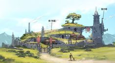 World Setting #fantasy #environment #buidling Final Fantasy, 2d, Fantasy House, Game Concept Art, Realm Reborn