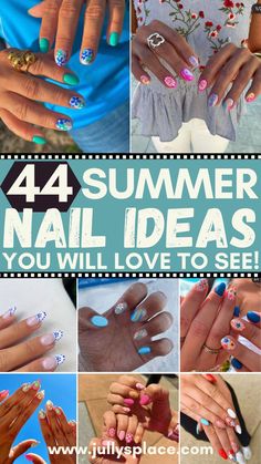 summer nails, summer nail ideas, summer nail inspo, summer nail designs, summer vacation nails Nail Designs, Summer, Floral, Nail Trends, Nails Inspiration, Nail Colors, Nail Inspo, Color, Cute Summer Nails