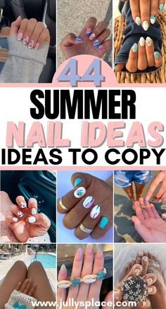 summer nail ideas, summer nails, beachy nails, vacation nails, cute summer nails Accent Nails, Cool Designs