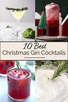 christmas gin cocktails with text overlay