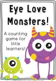 Here's an activity where students take turns rolling and adding wiggly eyes to their monster mat. The first to collect 20 eyes is the winner! Worksheets, Math Center Activities