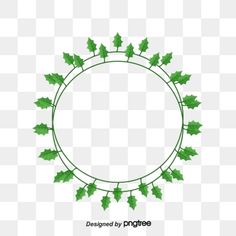 a circular frame with green leaves on the edges, circle, leaf png and psd