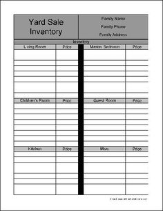 free printable yard sale inventory sheets | ... preview of the "Personalized Wide Row Yard Sale Inventory Form" form Diy, Yard Sale Pricing, Garage Sale Tips, Budgeting Finances, Garage Sales, Yard Sale Printables, Yard Sales, Garage Sale Organization, Business Tools