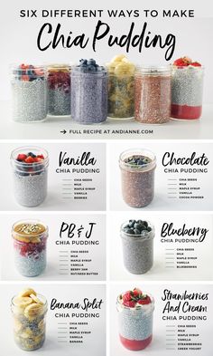six different ways to make chia pudding