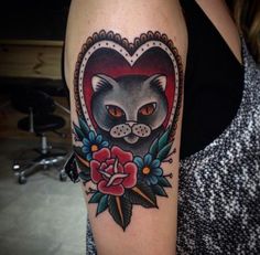 Cat Tattoo, Cool Tattoos, Get A Tattoo, Skull