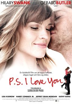 a movie poster for the film p s i love you with a man kissing a woman
