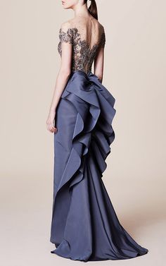 Illusion Bodice Column Gown by MARCHESA for Preorder on Moda Operandi Evening Gowns, Ball Gowns, Gowns, Marchesa Gowns, Column Gown, Gowns Dresses, Gorgeous Gowns, Elegant Dresses, Beautiful Gowns
