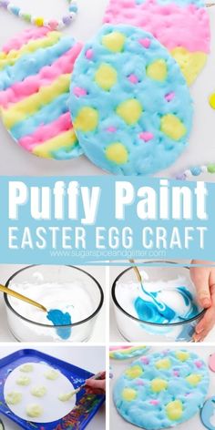 an easter egg craft that is made with puffy paint