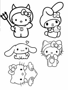 hello kitty coloring pages for kids to print out and color with their own pictures on the page