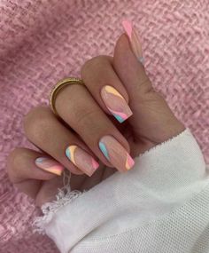 summer nails, summer nail designs, summer nail inspo, summer beach nails Uñas, Pretty Nails, Cool Nail Designs, Modern Nail Art, Fun Nails