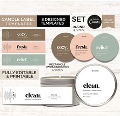 various labels and stickers for different products