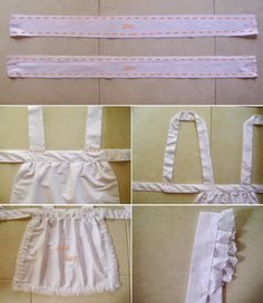 the instructions to make an apron with ruffles