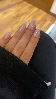 chrome french tip nails