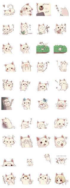 the cat stickers are all different sizes and shapes, but one is not in color