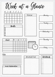 Weekly Planner, Week at a glance Planner, Printable PDF, Instant download, Adhd planner, To do list Organisation, Bullet Journal Writing, Creating A Bullet Journal, Bullet Journal Mood Tracker Ideas, Bullet Journal Ideas Pages, Bullet Journal Inspiration, Bullet Journal Books, Bullet Journal Ideas Templates, Bullet Journal Mood
