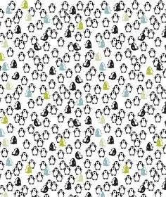 penguins with different colors and sizes are on the white background, as well as an image of