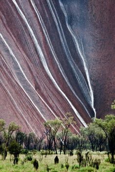 this-music-is-dead: Australia: Uluru Waterfalls Beautiful Earth, Rock Formations, Monolith, Waterfall, Beautiful World