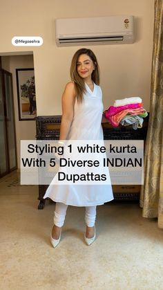 Indiana, Life Hacks, White Kurta, Kurti Designs Party Wear, Stylish Dress Book, Dupatta Draping Styles On Suit, Stylish Dress Designs, Dupatta Style