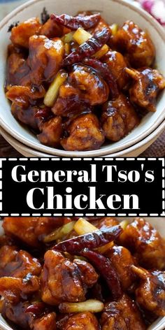 General Tso's Chicken - Deep-fried chicken in a sweet, savory and spicy General Tso's sauce. This recipe tastes like the best Chinese restaurants.