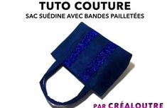 a blue bag with sequins on it and the words tuto coutre