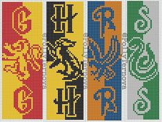 Harry Potter Cross Stitch Pattern, Cross Stitch Harry Potter, Harry Potter Bookmark, Harry Potter Crochet, Pixel Art Grid, Harry Potter Crafts, Cross Stitch Bookmarks, Pixel Pattern, Pixel Art Pattern