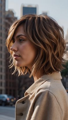 What is a Layered Shaggy Bob Haircut and How to Style One Woman Short Haircut, Messy Hairstyles For Medium Length Hair, Chin Length Wavy Hair, Short Haircuts For Women, Jaw Length Hair, Hair 2024 Trends Women, Scarlett Johansson Short Hair, Haircuts For Thick Wavy Hair, Wavy Medium Length Hair