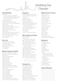 the wedding checklist is shown in purple