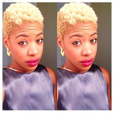 Short Hair Cuts Have A Very Special Place In Our Hearts - 30 Pixie And TWA Styles To Die For [Gallery] Coloured Afro, Twa Hair, Hair Color Placement, Natura Hair, Twa Styles, Natural Hair Pictures, Blonde Natural, Finger Coils