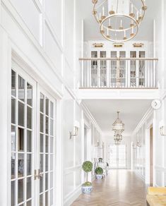 Belinda on Instagram: “This one has stopped me in my tracks. Incredible foyer by @the_fox_group_ Love so many elements including the herringbone floor, trim work…” #trackhomeremodel Luxury Interior, Modern Mansion, Mansion Bedroom, Mansions Luxury