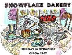 an advertisement for the snowflake bakery on sunday in syracuse, circa