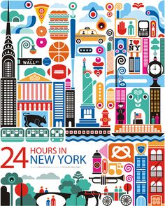 24 horas en New York, Estados Unidos Techno, Illustrations Posters, New York Poster, Design Art